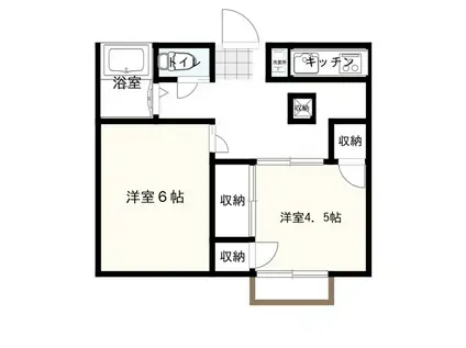 芝コート(2K/1階)の間取り写真