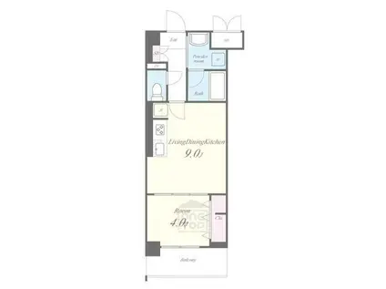 GALLERIA VILLA中央通Ⅱ(1LDK/3階)の間取り写真