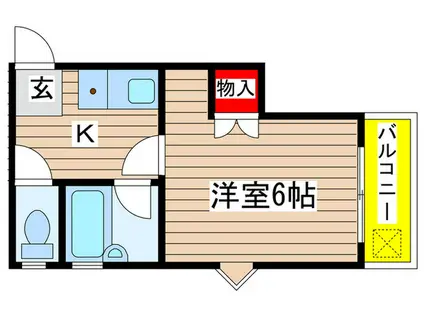 白羽根ヴィレッジ(1K/3階)の間取り写真