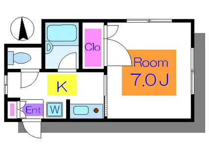 中野ハイム(1K/1階)の間取り写真