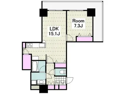 パシフィックロイヤルコートみなとみらいオーシャンタワー(1LDK/4階)の間取り写真