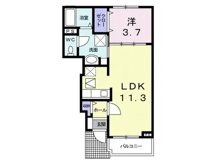 メゾン・オーブ II(1LDK/1階)の間取り写真