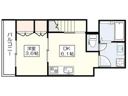 YUM ART(1DK/2階)の間取り写真