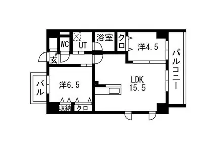 ポルタニグラ大須観音(2LDK/7階)の間取り写真