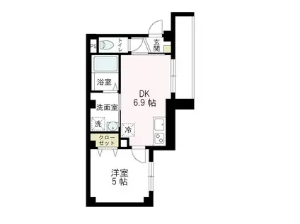 アンブル横濱(1DK/1階)の間取り写真