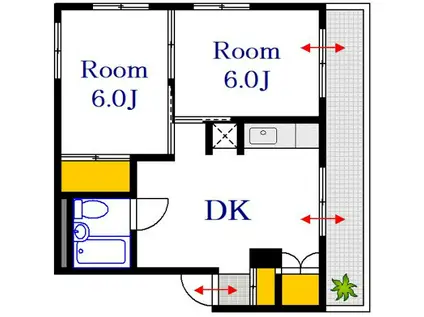 ANPALACE宇品(2DK/2階)の間取り写真