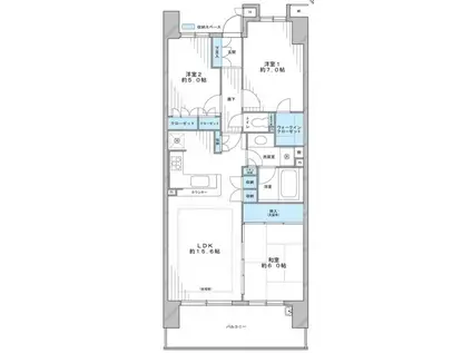 デュオシティ イースト(3LDK/14階)の間取り写真
