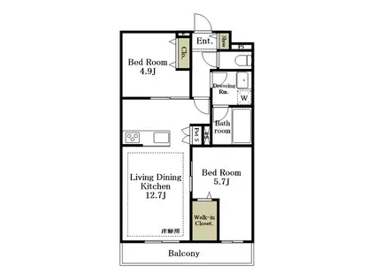 ELYSEE DAIZAWA(2LDK/1階)の間取り写真
