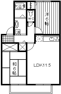 セジュールアンダンテ(2LDK/2階)の間取り写真
