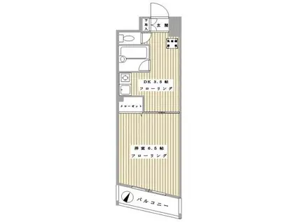 ア・ボートルサンテ東館(1DK/4階)の間取り写真