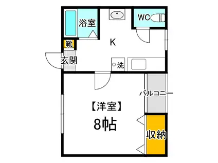 セジュール津島(1K/1階)の間取り写真