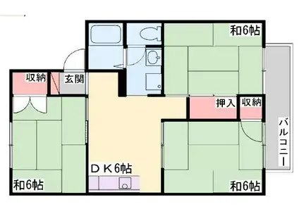 ファミールみやびB(3DK/1階)の間取り写真
