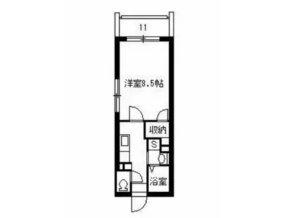 サンシャイン宇宿(1K/3階)の間取り写真