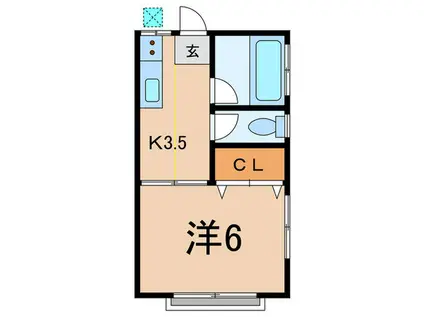 ハイツとおやま(1K/2階)の間取り写真