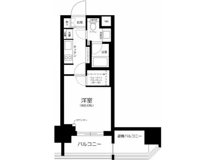 パークリュクス東麻布モノ(1K/11階)の間取り写真