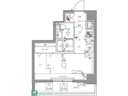 ユリカロゼAZ亀戸II(1K/7階)の間取り写真