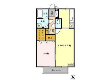 ミューズ21(1LDK/2階)の間取り写真