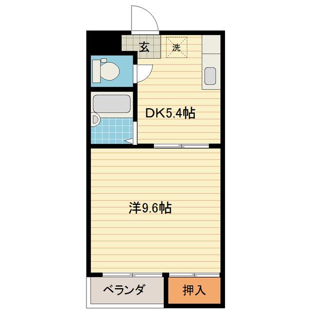 富山地鉄本線 越中荏原駅 徒歩14分 2階建 築37年(1DK/1階)の間取り写真