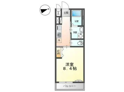 AZALEA(1K/2階)の間取り写真