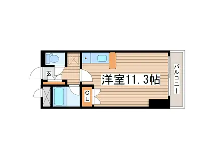 アサノビル(ワンルーム/2階)の間取り写真