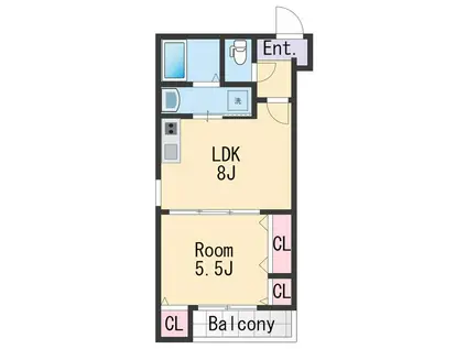 フジパレス新通III番館(1LDK/3階)の間取り写真