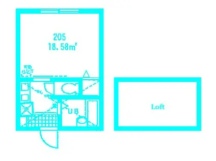 マピエス大島(1K/2階)の間取り写真