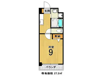 メゾン・グレイス(1K/3階)の間取り写真