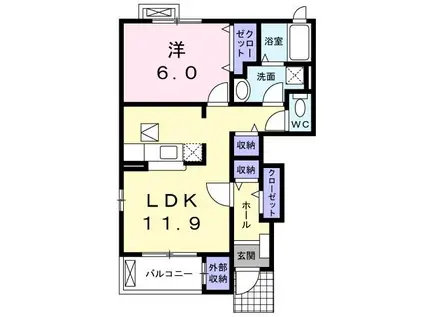 サンリットS・II(1LDK/1階)の間取り写真