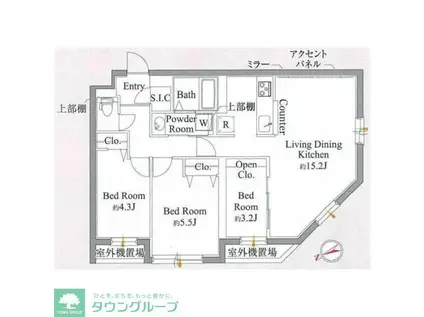 CASA PIAZZA 中野松が丘(3LDK/1階)の間取り写真