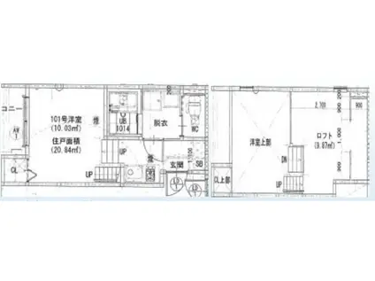 GRACE幕張(1K/2階)の間取り写真