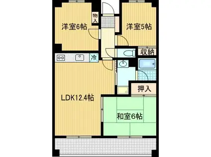 ペアパレスAOKI(3LDK/3階)の間取り写真