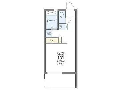 レオパレスブライト(1K/2階)の間取り写真