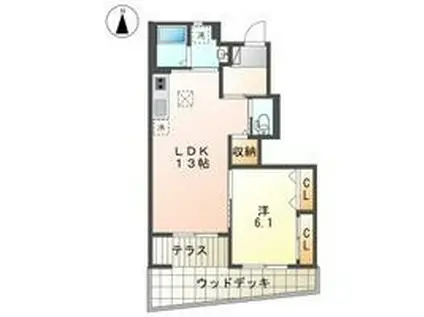 プレシャス(1LDK/1階)の間取り写真