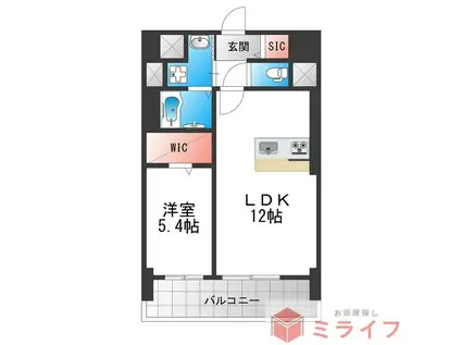 マルミーナ今里(1LDK/2階)の間取り写真