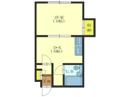 エコーハイツ(1DK/3階)の間取り写真