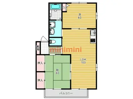 ラ・ヴィレット(2LDK/1階)の間取り写真