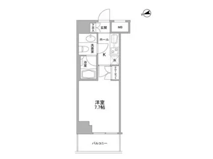 コンフォリア東中野DEUX(1K/6階)の間取り写真