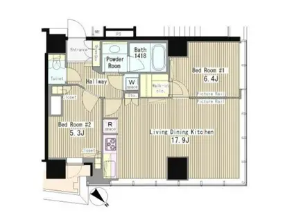 MY TOWER RESIDENCE マイタワーレジデンス(2LDK/25階)の間取り写真