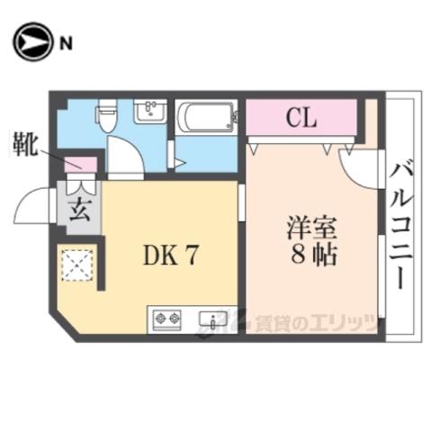 レオンズビル(1DK/8階)の間取り写真