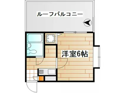 ベルコート104(1K/4階)の間取り写真