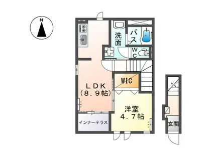 メゾン アヴニール(1LDK/2階)の間取り写真