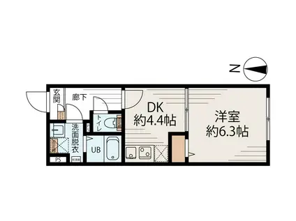 アルファ南千住(1DK/2階)の間取り写真