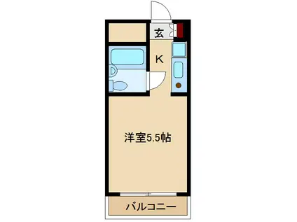 ミフネセントラルベア東三国2号館(1K/2階)の間取り写真