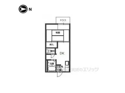 マンション三四四A(1DK/1階)の間取り写真