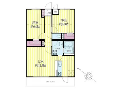 SORARD SENRI(2LDK/5階)の間取り写真