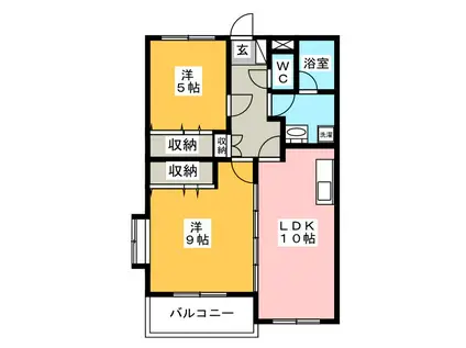 レアールソフィアB(2LDK/1階)の間取り写真