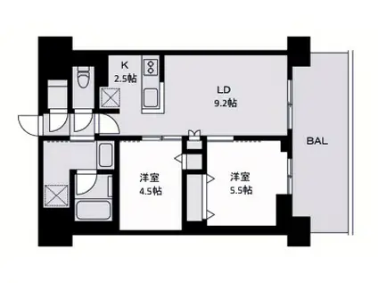ALIVIS西神中央(2LDK/8階)の間取り写真