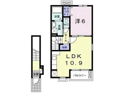 ファータ・カーザ(1LDK/2階)の間取り写真