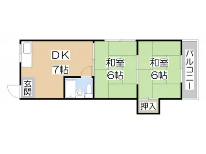 大ケイハイツ(2DK/3階)の間取り写真
