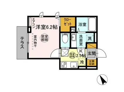 リバービレッジ(1K/1階)の間取り写真